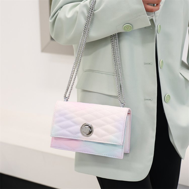 Rainbow bag French niche rhombus chain bag high-end bag women's 2024 autumn and winter new fashion versatile cross-body bag