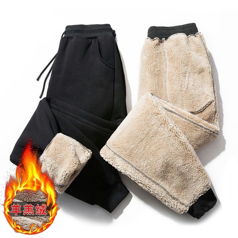Winter men's trousers, thickened velvet, sports loose cotton trousers, lamb velvet casual trousers