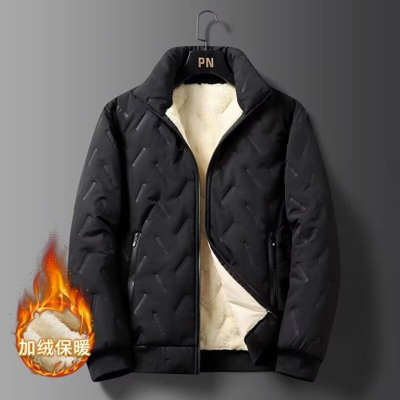 Autumn and winter velvet thickened warm lamb velvet cotton coat men's jacket loose plus fat large size cotton coat
