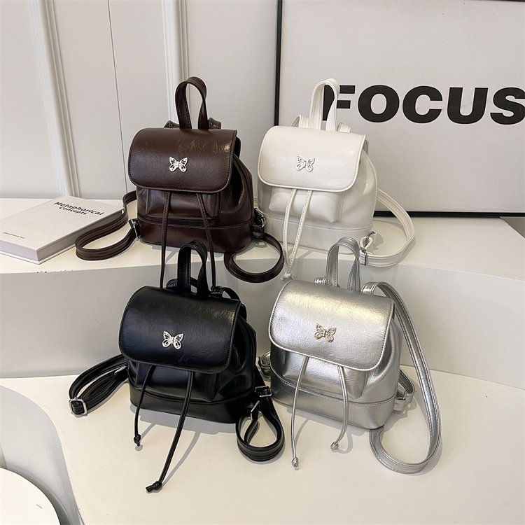 High-end and stylish niche women's backpack 2024 new popular versatile small backpack fashion mini small school bag