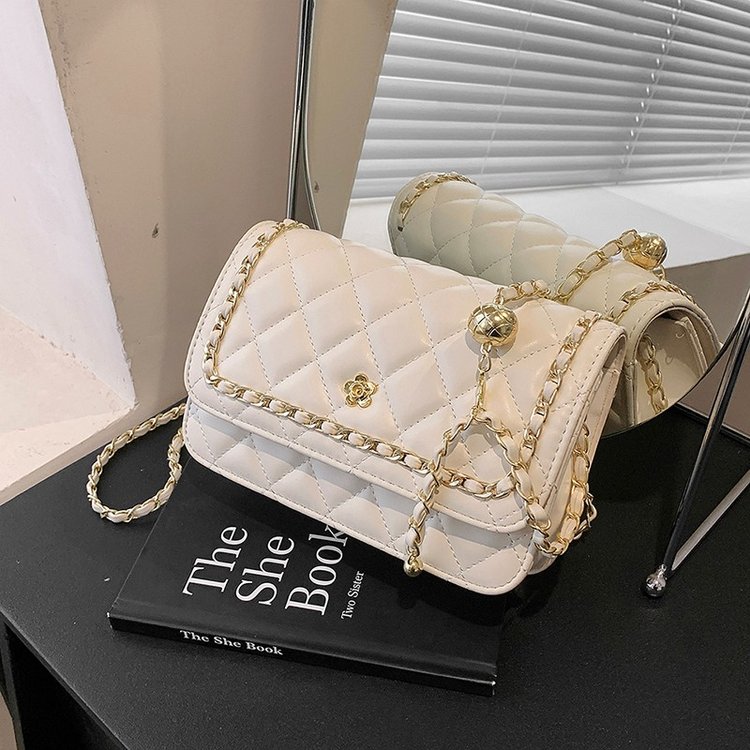 Women's Bags New Trendy Small Fragrance Style Golden Ball Diamond Chain Bag Niche Fashion Single Shoulder Crossbody Bag