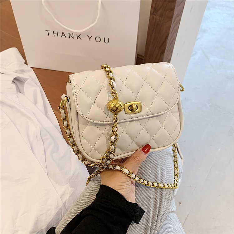 Women's bag summer niche 2024 new trendy saddle bag rhombus chain mobile phone bag crossbody fashion mini small bag