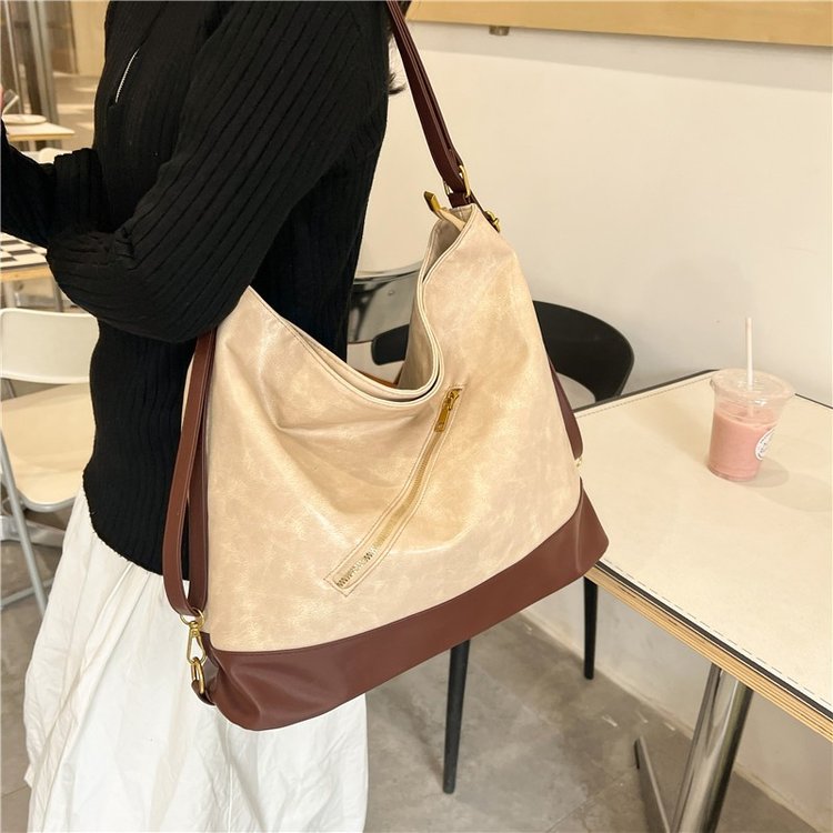 Retro large-capacity commuter backpack for women 2024 new niche casual versatile tote bag crossbody shoulder bag