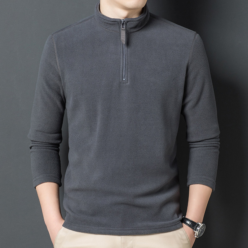 New spring and autumn long-sleeved men's half-turtle collar pullover sweater casual and versatile loose soft bottoming fir sweater