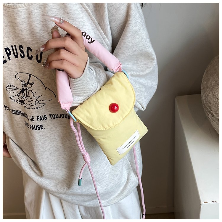 ins simple style mobile phone storage bag Korean cross-body small bag women's versatile hand-carrying portable cloth bag
