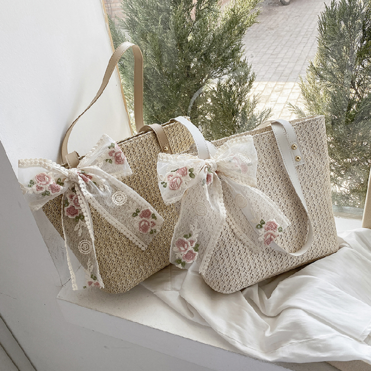 Summer Versatile Straw Bag Women's 2024 New Large Capacity Shoulder Tote Bag Seaside Vacation Woven Beach Bag