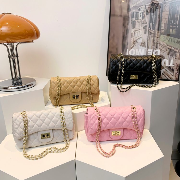 Korean trendy small fragrance bag for women 2024 autumn new high-end rhombus chain shoulder crossbody small square bag