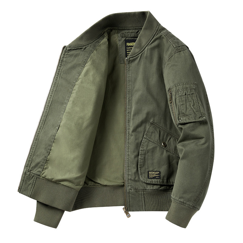 Jacket Men's Bomber Jacket Coach Spring Autumn Winter Cotton Large Size Workwear Motorcycle Wear Baseball Uniform Clip