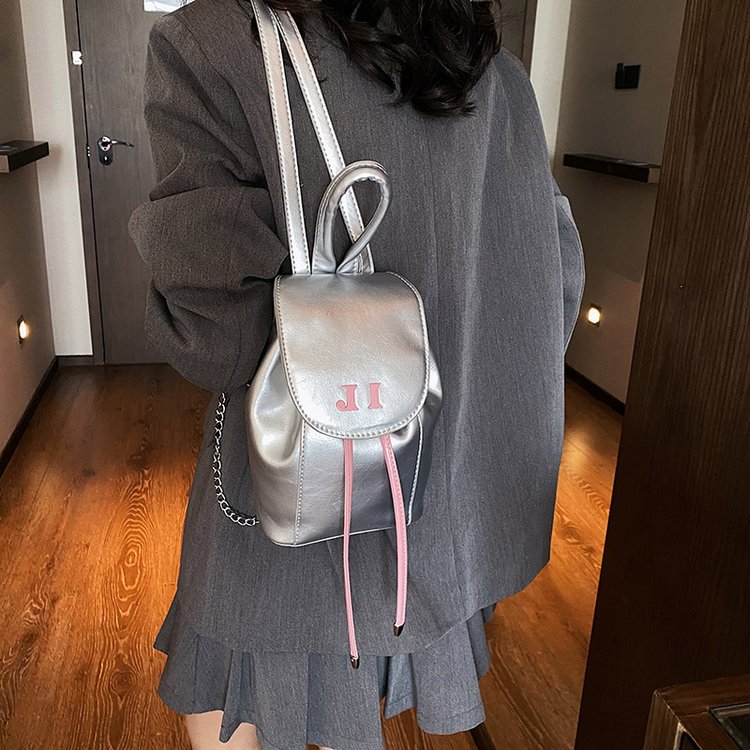 New ballet limited edition pink and silver bark texture contrasting backpack high-end single shoulder crossbody small backpack
