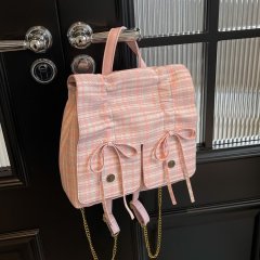 2024 Spring Fashion Bow Soft Leather Cute Backpack Single Shoulder Large Capacity Versatile Commuting Handbag