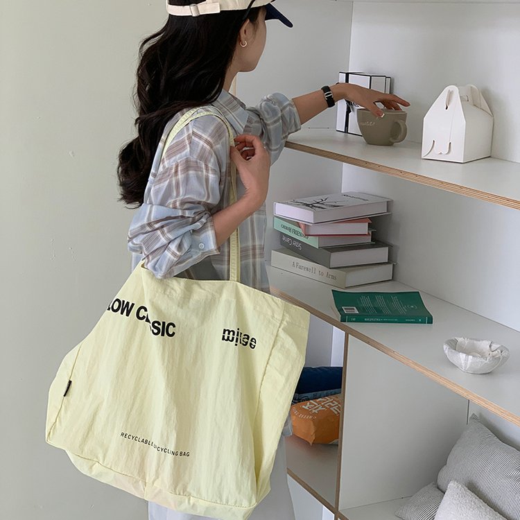 Large capacity canvas bag LOWCLASSIC Korean style portable shoulder bag commuter shopping bag