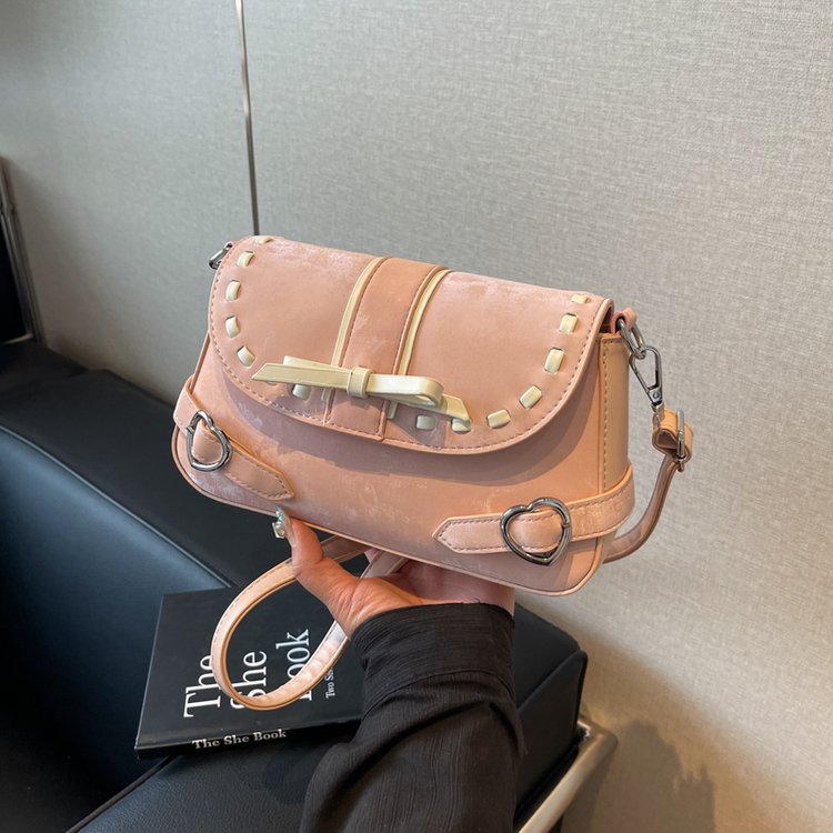 Niche design summer original niche hot girl motorcycle armpit bag for women 2024 new pink single shoulder crossbody bag