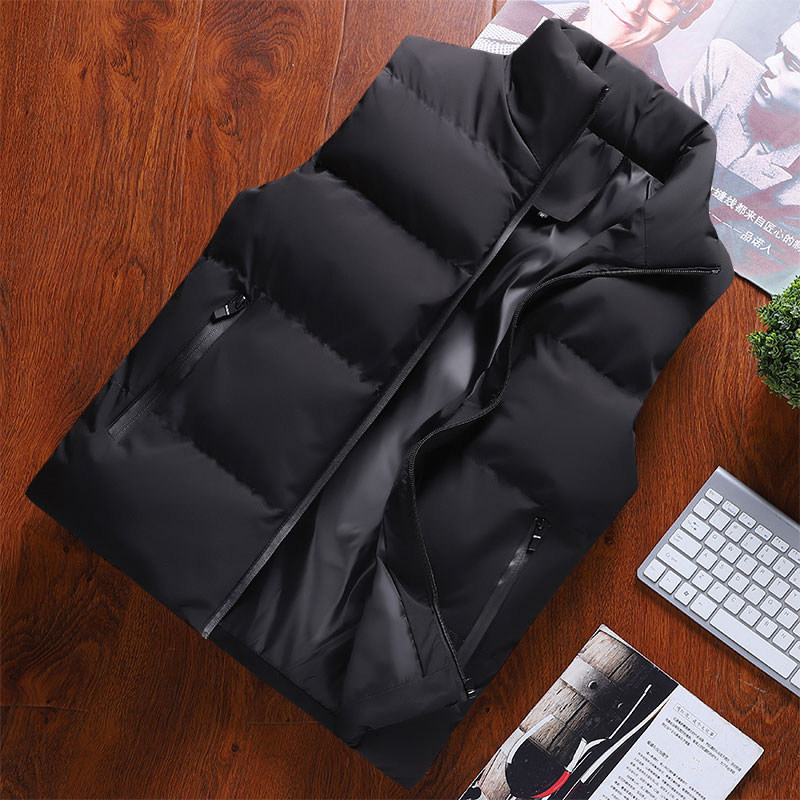 Winter Men's Down Cotton Vest Fashion Casual Warm Vest Vest Jacket Large Size