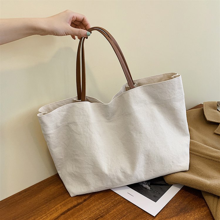 Internet celebrity ins new canvas bag large capacity single shoulder high-end fashion cross-body handbag women's bag