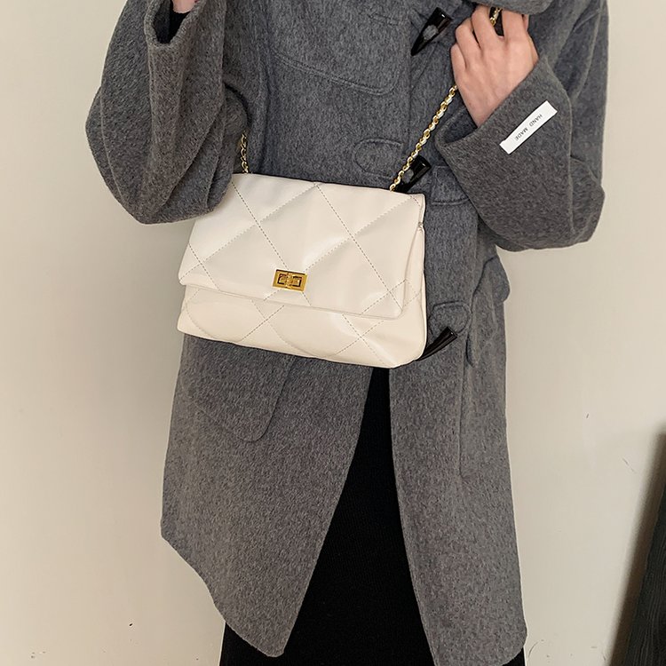 U's 2024 new diamond chain textured one-shoulder cross-body all-match commuting armpit women's bag