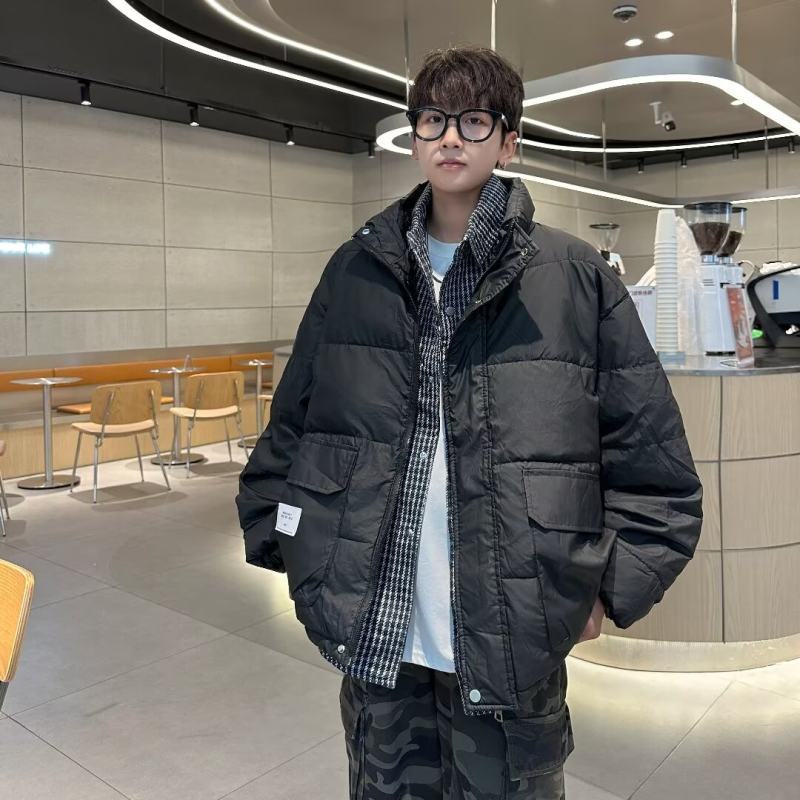 Trendy brand fake two-piece cotton-padded jacket for men in winter trendy handsome workwear cotton-padded jacket for men men's winter jacket