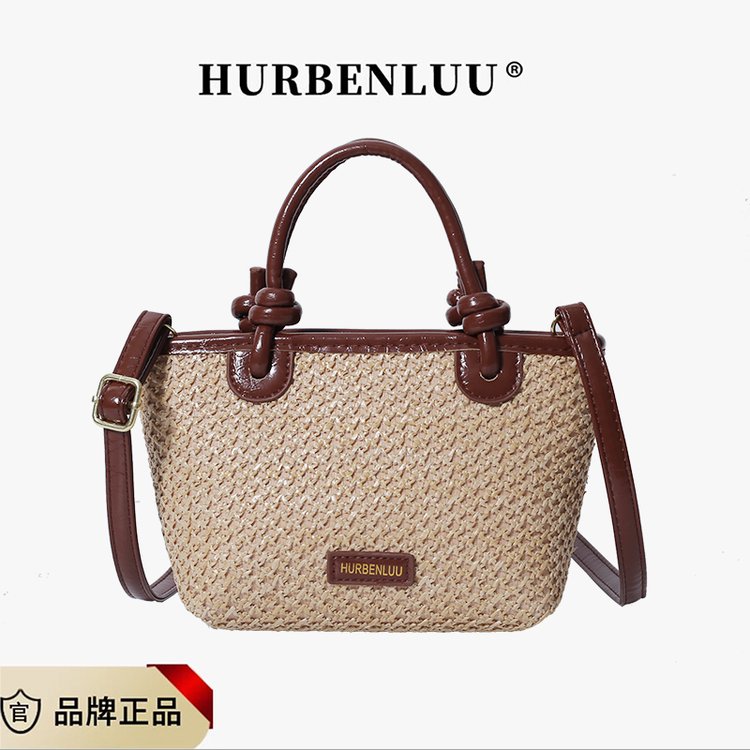 2024 single shoulder crossbody woven bag for women new large capacity vacation beach bag commuting tote bag vegetable basket women's bag
