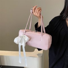 Korean style niche high-end bow armpit bag for women 2024 new fashion casual versatile large capacity shoulder bag