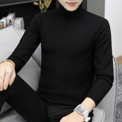 Men's sweater thickened turtleneck bottoming woolen sweater long collar warm top
