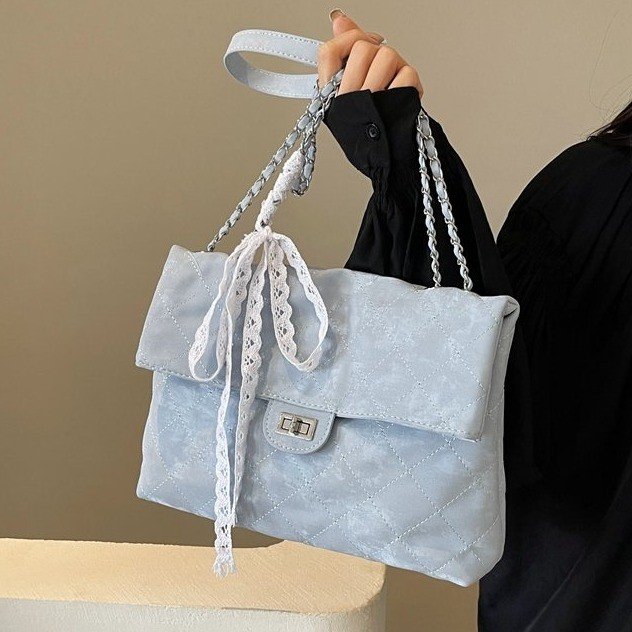 Gentle and lazy style commuting armpit women's shoulder bag 2024 new trendy small fragrant style rhombus chain crossbody bag