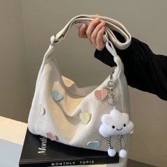 Autumn new canvas Korean style large-capacity canvas bag for young women crossbody bag commuter shoulder bag