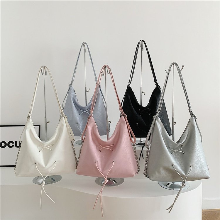 Gentle texture simple chain shoulder bag women's 2024 spring new versatile ins crossbody bag tote bag trendy