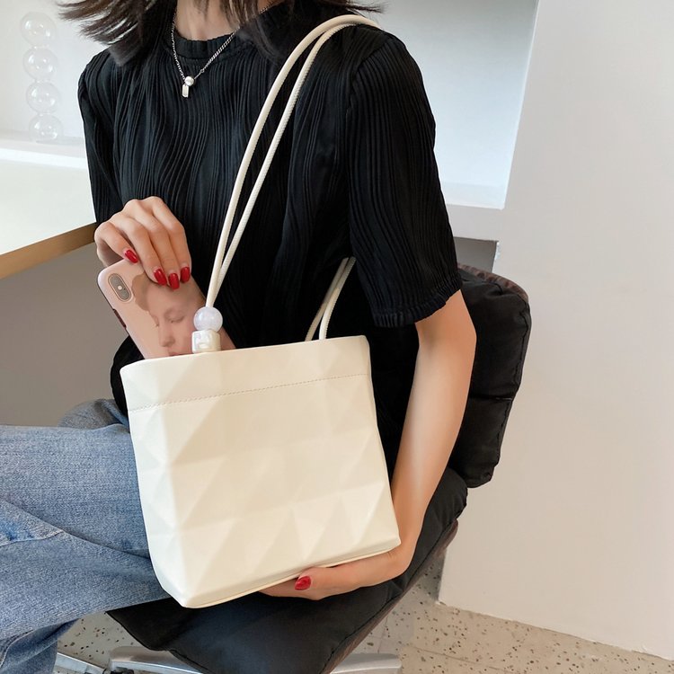 Simple women's bag texture ins niche bucket bag tote bag casual shoulder crossbody bag