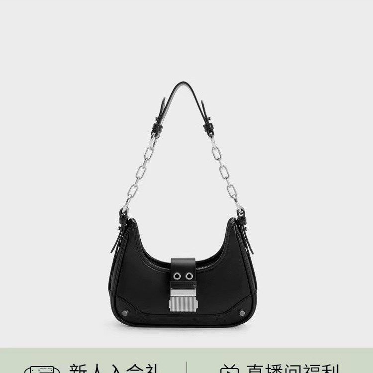 High-end retro rivet chain armpit bag for women 2024 new niche design lock buckle fashion portable shoulder bag