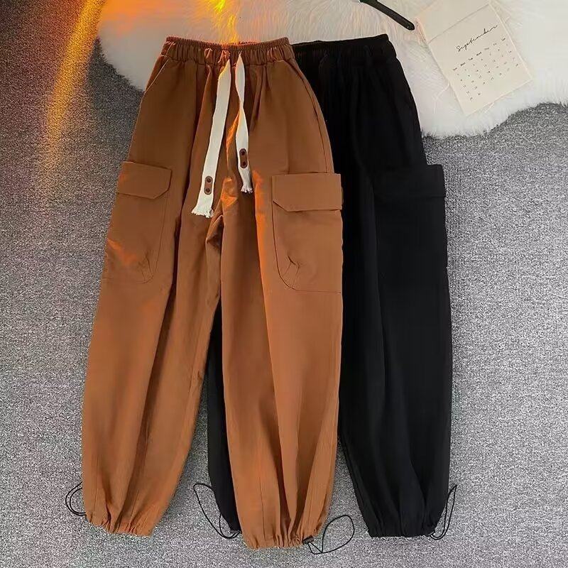 American style leggings overalls ins trendy brand Hong Kong style street retro straight loose wide leg pants men's casual trousers