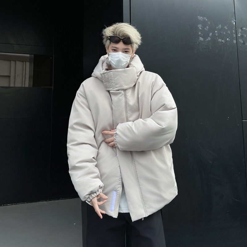 Winter beauty trend, high-end design, niche hooded cotton clothing, European and American street jackets, couple trend