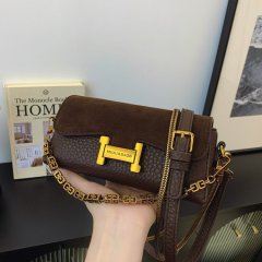 2024 new style high-end frosted velvet H chain armpit bag high-end versatile portable crossbody bag retro bag