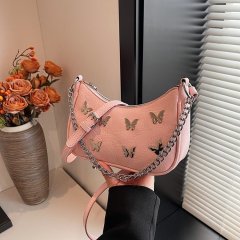 2024 popular bags for women, high-end texture, niche retro hottie casual armpit bag, chain small square bag