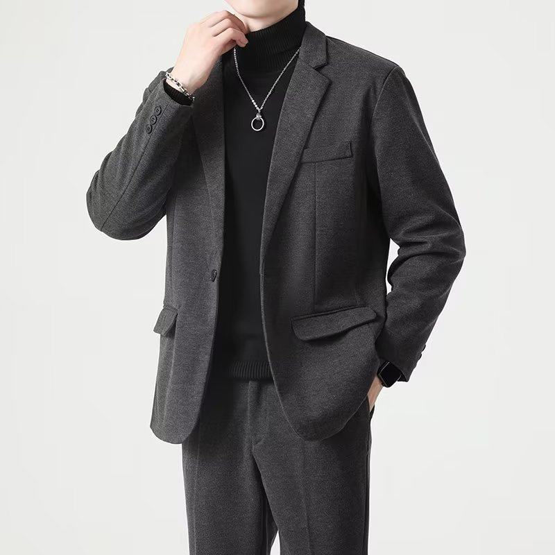 Woolen suit, high-end business autumn and winter small suit, men's business jacket, Korean style handsome single top