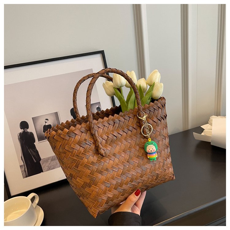 Mid-Autumn Mooncake Gift Bag, High-end Gift Bag, Large Capacity Bag, Women's Fashion Woven Handbag, Commuting Tote Bag