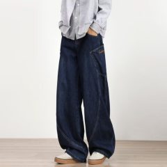 Big pocket scimitar jeans men's Korean style trendy high street all-match winter ins trousers