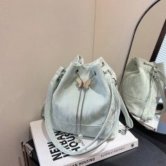 Mint Mambo Green Backpack Bag Women 2024 New Trendy Korean Bucket Bag Versatile Ins Single Shoulder Armpit Bag