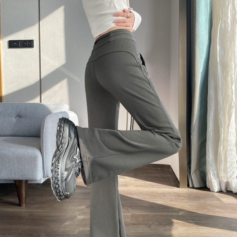 New style boot-cut yoga low-waist sports pants, sweat pants, horse hoof pants, floor mopping pants for women