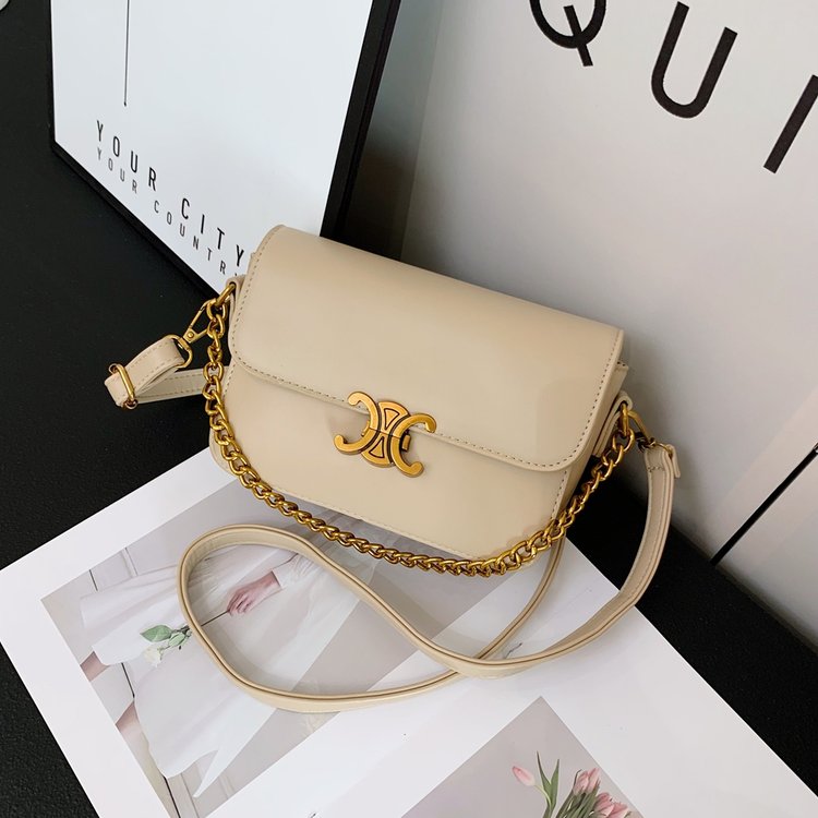 Fashion trendy soft leather chain armpit bag 2024 solid color new retro Hong Kong style light luxury casual shoulder crossbody bag