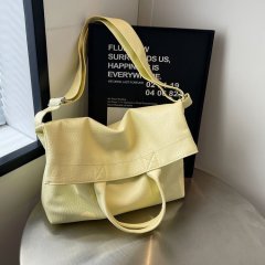 Korean niche soft leather large-capacity tote bag for women 2024 casual work commuting portable shoulder crossbody bag