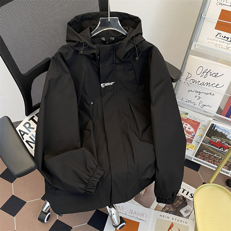 Outdoor waterproof hooded jacket men's autumn handsome functional jacket coat couple overalls