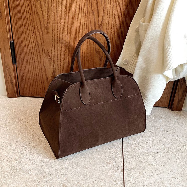 Niche handbag women's 2024 new autumn and winter high-end large-capacity commuting retro frosted tote bag