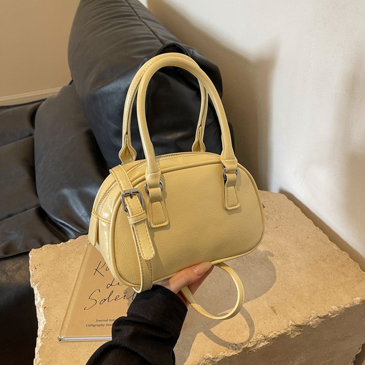 2024 new pu texture silver bag polyester small square bag fashionable versatile portable crossbody bowling bag