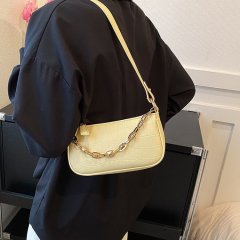 High-end texture chain women's bag new spring and summer stone pattern Korean style simple and versatile internet celebrity cross-body armpit bag