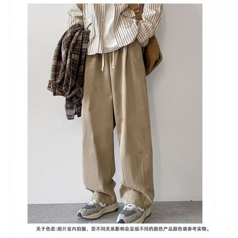 Spring trendy brand loose drapey wide-leg pants new casual straight-leg sports pants for men