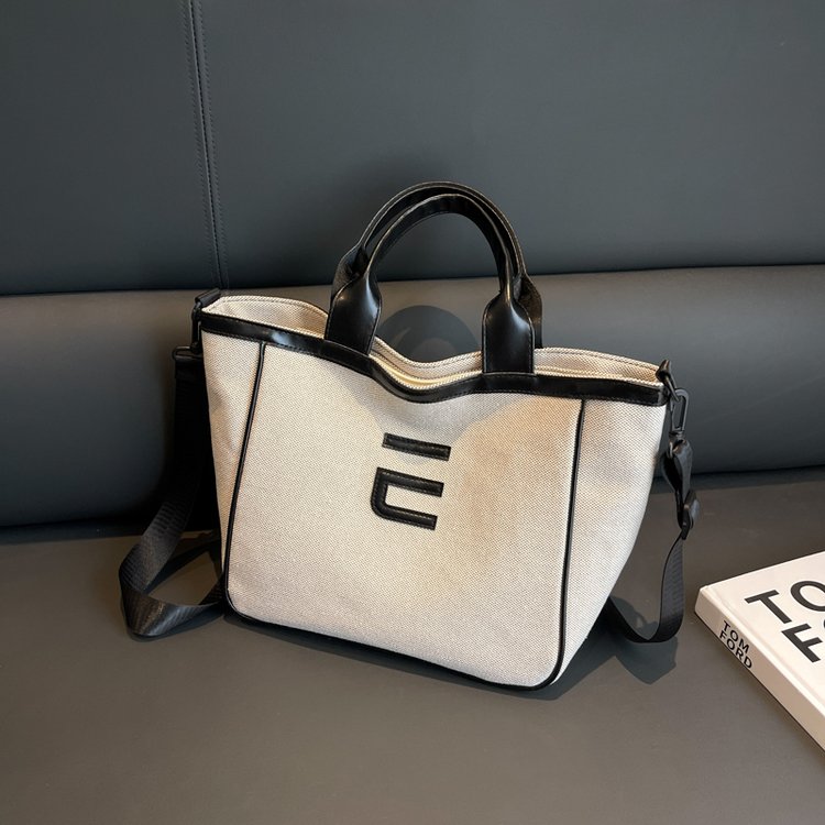 Canvas bag commuter large bag women's bag new 2024 new casual versatile shoulder bag women's large capacity tote bag