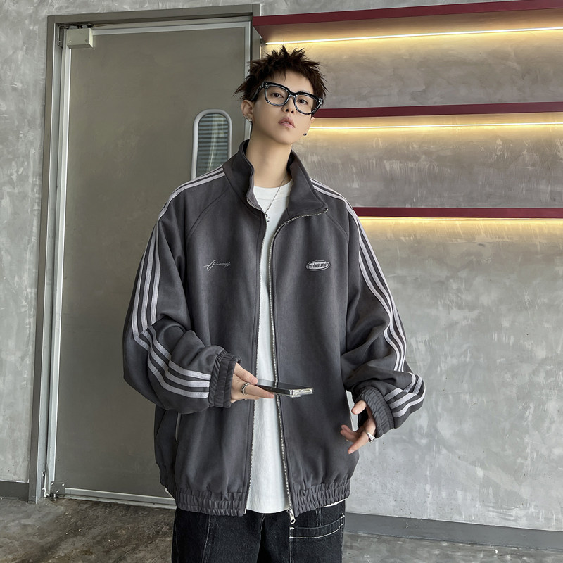 Spring and Autumn American Cardigan Sweatshirt Trendy Retro Loose Casual Versatile Sports Jacket