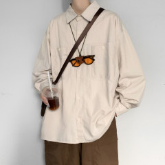 Korean style shirt men's loose spring and autumn new top casual striped Japanese style Korean style shirt