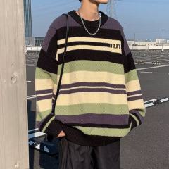 Knitted sweaters for men and women, Korean style trendy high street color matching, versatile and handsome winter ins sweater jackets