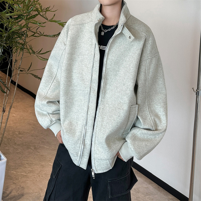 American retro denim collar jacket for men in autumn trendy brand high-end loose casual ocersize jacket