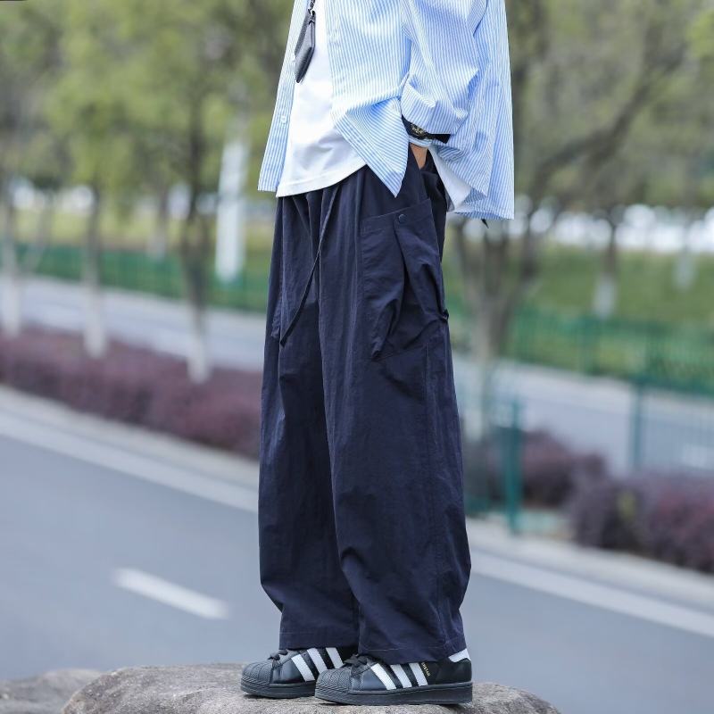 Ice silk quick-drying men's casual pants thin wide-leg straight loose pants for men